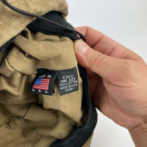 Kavu Bucket Hat Khaki Tan Boonie Fishing Outdoor Hiking Drawstring USA Made - Picture 7 of 7